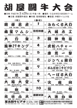 胡屋闘牛大会 - 闘牛ビデオ販売、沖縄