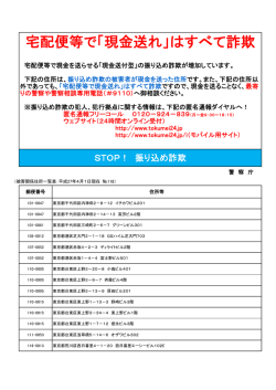被害金送付先住所一覧表