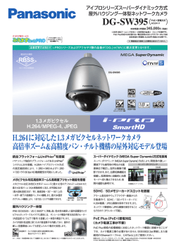 H.264に対応した1.3メガピクセルネットワークカメラ 高倍率ズーム＆高