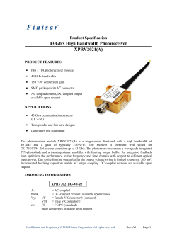 43 Gb/s High Bandwidth Photoreceiver XPRV2021(A)