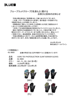 ブルーブラッドグローブ『色落ち』に関するお詫びと回収の