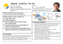 Hitoshi TABATA, Dr. Sci.