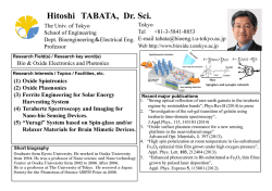 Hitoshi TABATA, Dr. Sci.
