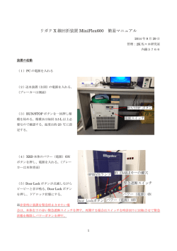 リガク X 線回折装置 MiniFlex600 簡易マニュアル