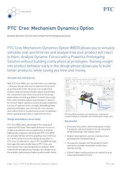 PTC Creo Mechanism Dynamics Option Data Sheet