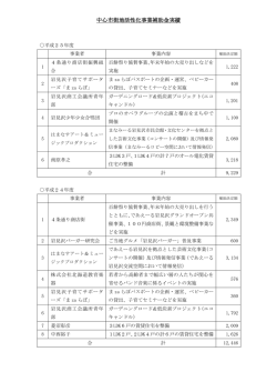 中心市街地活性化事業補助金実績
