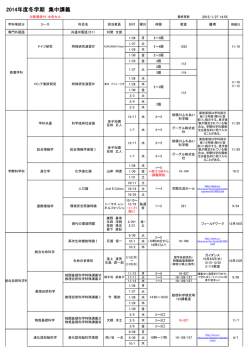 2014年度冬学期 集中講義