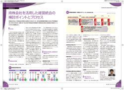 持株会社を活用した経営統合の 検討ポイントとプロセス