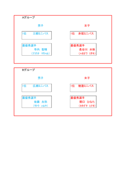 Aグループ 男子 女子 1位 三郷ミニバス 1位 赤堀ミニバス 寺内 聖晴