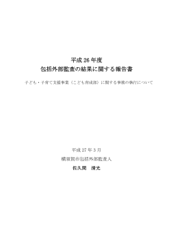 包括外部監査の結果報告書（PDF：4683KB）