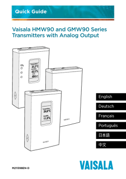 HMW90 and GMW90 Series Analog Output Models Quick