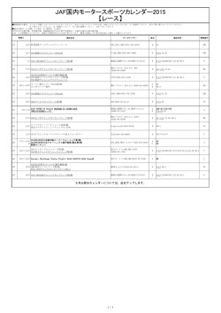 JAF国内モータースポーツカレンダー2015 【レース】