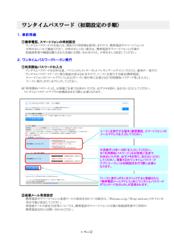 ワンタイムパスワード（初期設定の手順）