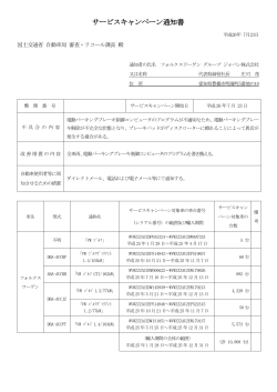 サービスキャンペーン通知書