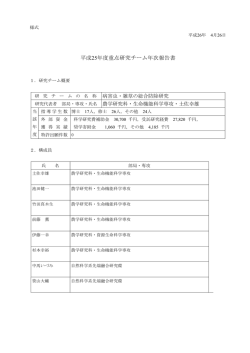 平成25年度重点研究チーム年次報告書