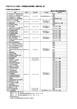 試験日程・会場一覧（PDF：120KB）