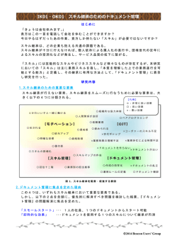 IK01・OK01 スキル継承のためのドキュメント管理