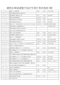 練馬区剣道連盟平成27年度行事計画表（案）
