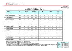 北米西岸（PNW）輸入スケジュール