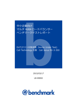 中小企業向け マルチWANロードバランサー ベンチマー