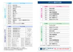 リモコン選局早見表（チャンネル一覧）はこちら