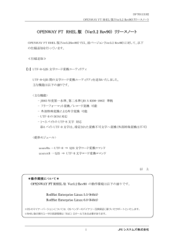 OPENWAY FT UNIX版 パッチ内容説明書