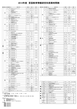 2014年度 言語教育情報研究科授業時間割