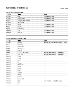 mi.1非互換MIDI機器リスト