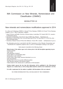 IMA Commission on New Minerals, Nomenclature and Classification