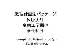 NUOPT 金融工学関連ソリューション