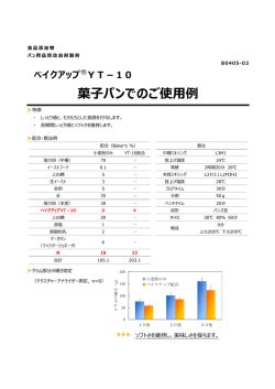 YT－10 菓子パンでのご使用例