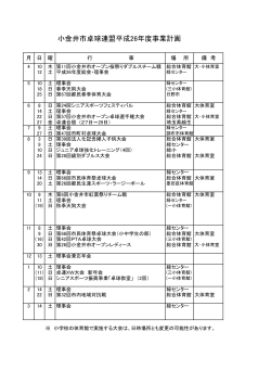 小金井市卓球連盟平成26年度事業計画