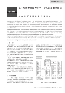 低圧分割型分岐付きケーブルの新製品開発