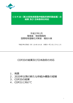 COP20の結果及び日本政府の対応