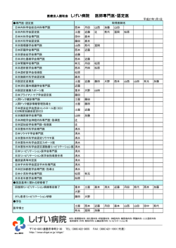 医師の専門医・認定医のご案内はこちら ［PDFファイル：211KB］