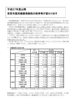 平成27年度以降 宮若市国民健康保険税の税率等が変わります