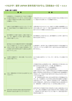 【応募に関する質問】 質 問 回 答