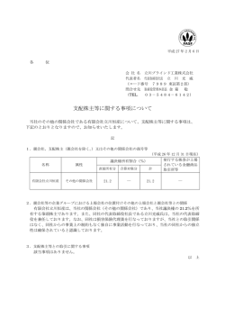 支配株主等に関する事項について