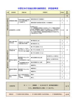 中野区本庁舎総合案内業務委託 評価基準表