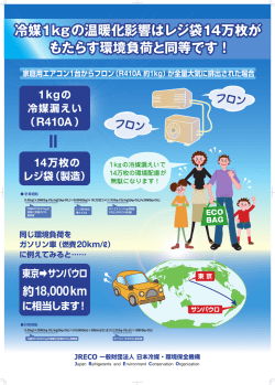 冷媒漏えい 14万枚の レジ袋（製造） 東京サンパウロ に相当します！