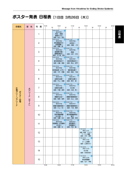 ポスター発表 日程表 - STROKE2015