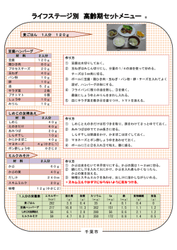 豆腐ハンバーグ、しめじの友禅あえ、他（PDF：158KB）