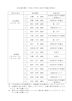 平成27年第1回定例会発言通告順序（PDF形式：36KB）