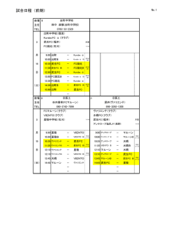 試合日程（前期）