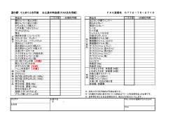 道の駅 てんきてんき丹後 お土産の料金表（FAX注文用紙） FAX送信先