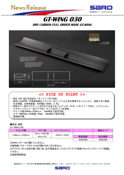 GT-WING 030ドライカーボンフルオーダー販売開始のご案内
