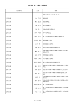 平成27年3月31日付及び平成27年4月1日付