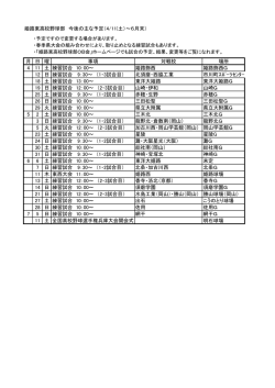 姫路東高校野球部 今後の主な予定（4/11(土）～6月末） 月 日 曜 事項