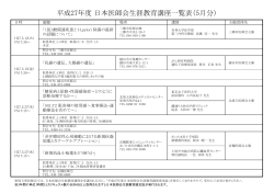 日医生涯教育講座 平成27年5月日程表 - 埼玉県医師会