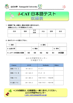 J-CAT 日本語テスト - 山口大学留学生センター